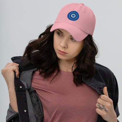 Evil Eye Protection Embroidered Dad Hat Pink