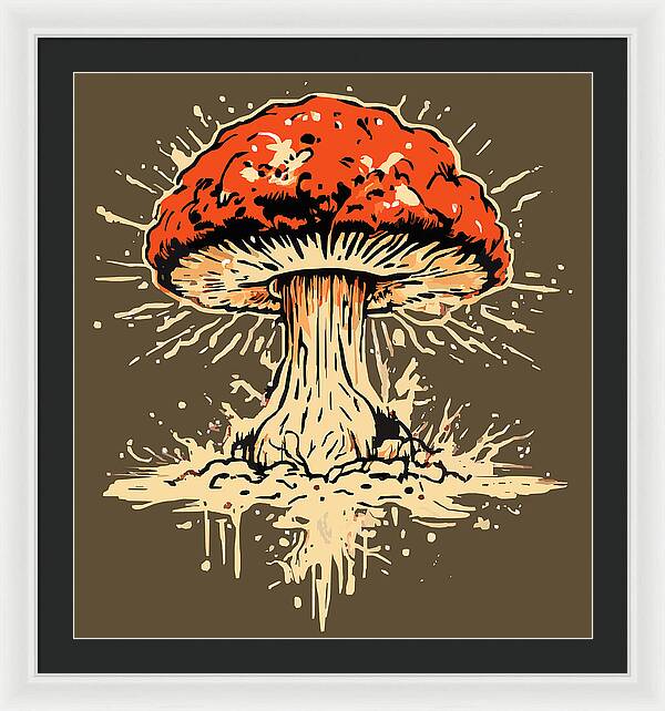 Explosive Mushroom - Framed Print
