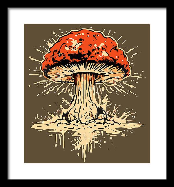 Explosive Mushroom - Framed Print