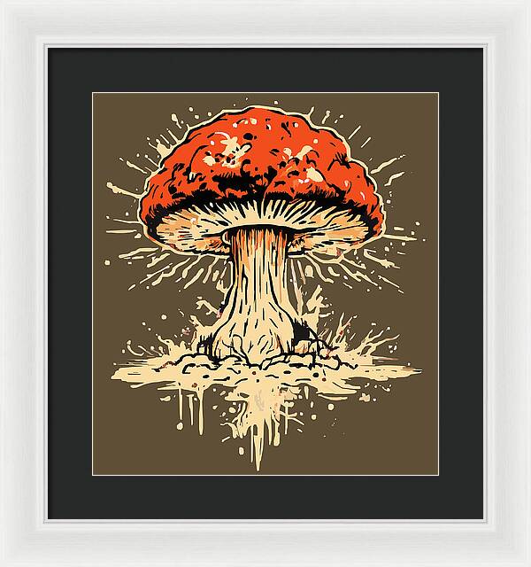 Explosive Mushroom - Framed Print