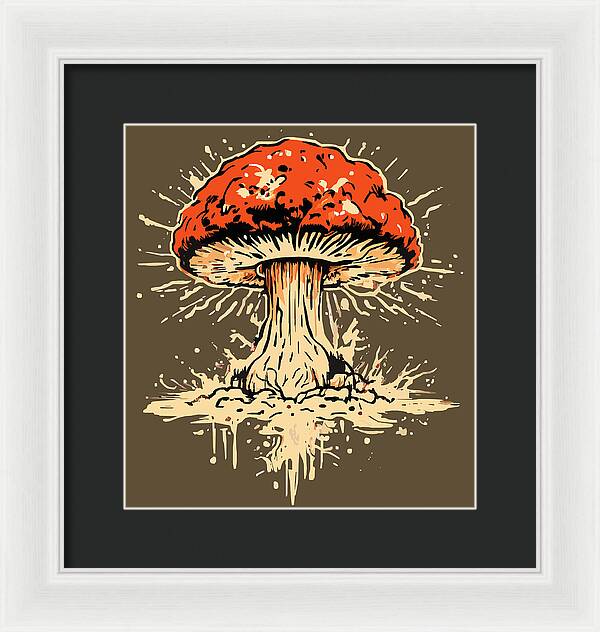 Explosive Mushroom - Framed Print