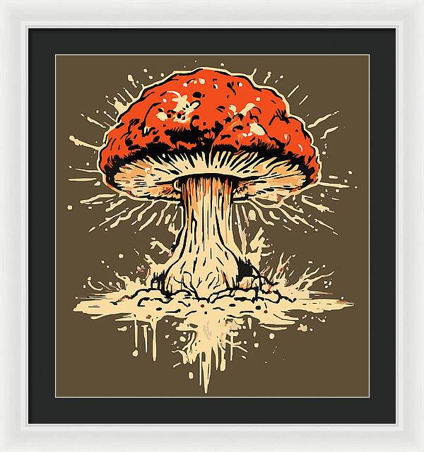 Explosive Mushroom - Framed Print