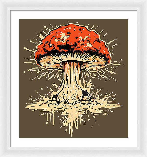 Explosive Mushroom - Framed Print