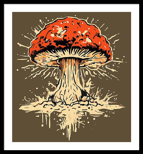 Explosive Mushroom - Framed Print