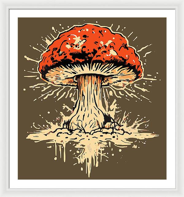 Explosive Mushroom - Framed Print