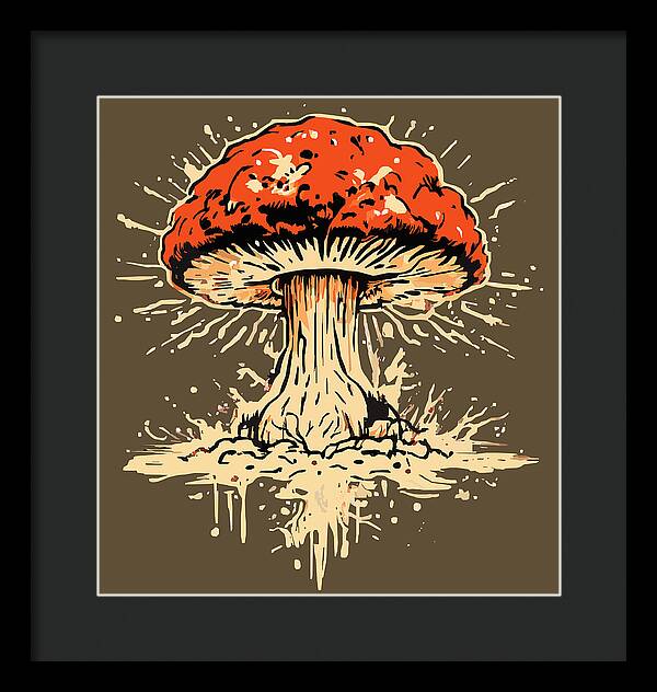 Explosive Mushroom - Framed Print