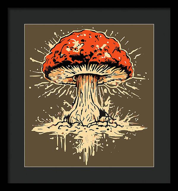 Explosive Mushroom - Framed Print