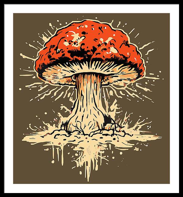 Explosive Mushroom - Framed Print
