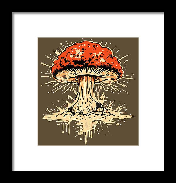Explosive Mushroom - Framed Print
