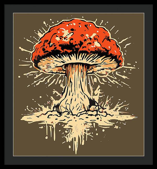 Explosive Mushroom - Framed Print