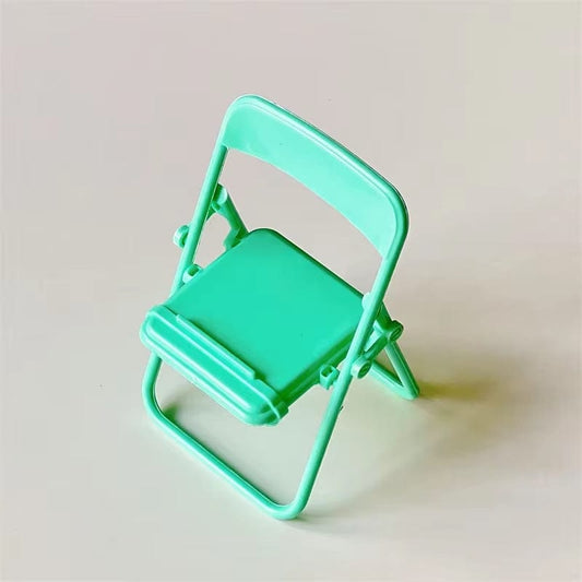 Foldable Lazy Mobile Phone Holder Cute Sweet Creative Desktop Mini Chair Stand Can Be Used as Decorative Ornaments Green