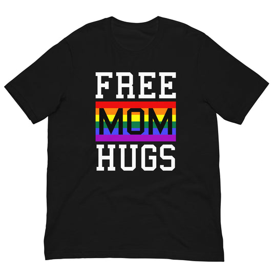 Free Mom Hugs LGBT Pride Rainbow Flag T-shirt Black / XS