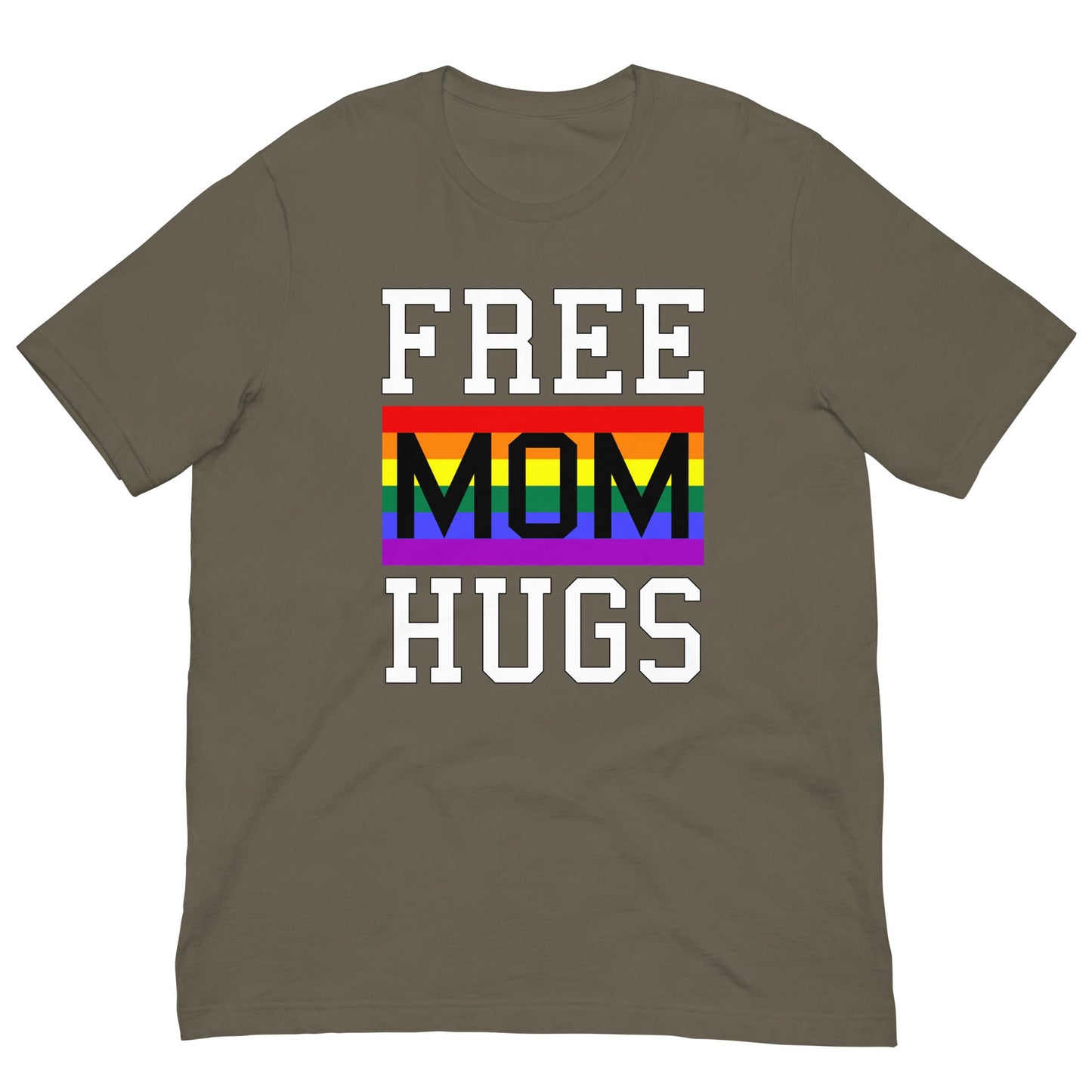 Free Mom Hugs LGBT Pride Rainbow Flag T-shirt Army / S