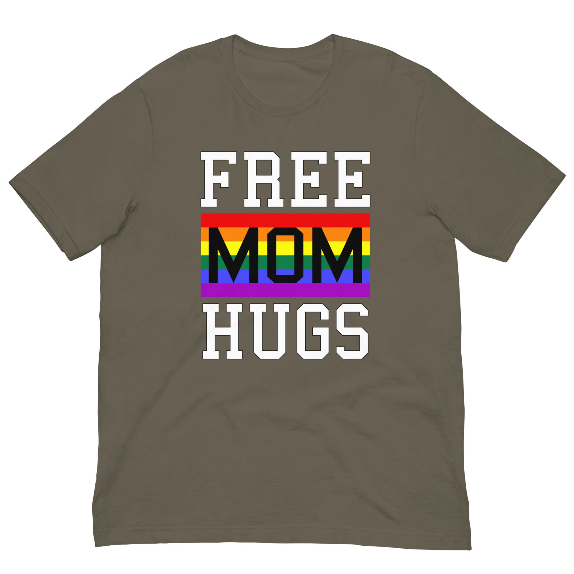 Free Mom Hugs LGBT Pride Rainbow Flag T-shirt Army / S