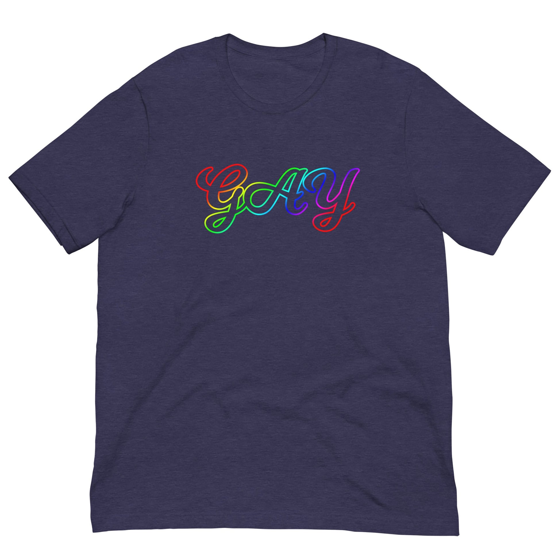 Gay LGBT Pride colors T-shirt Heather Midnight Navy / XS