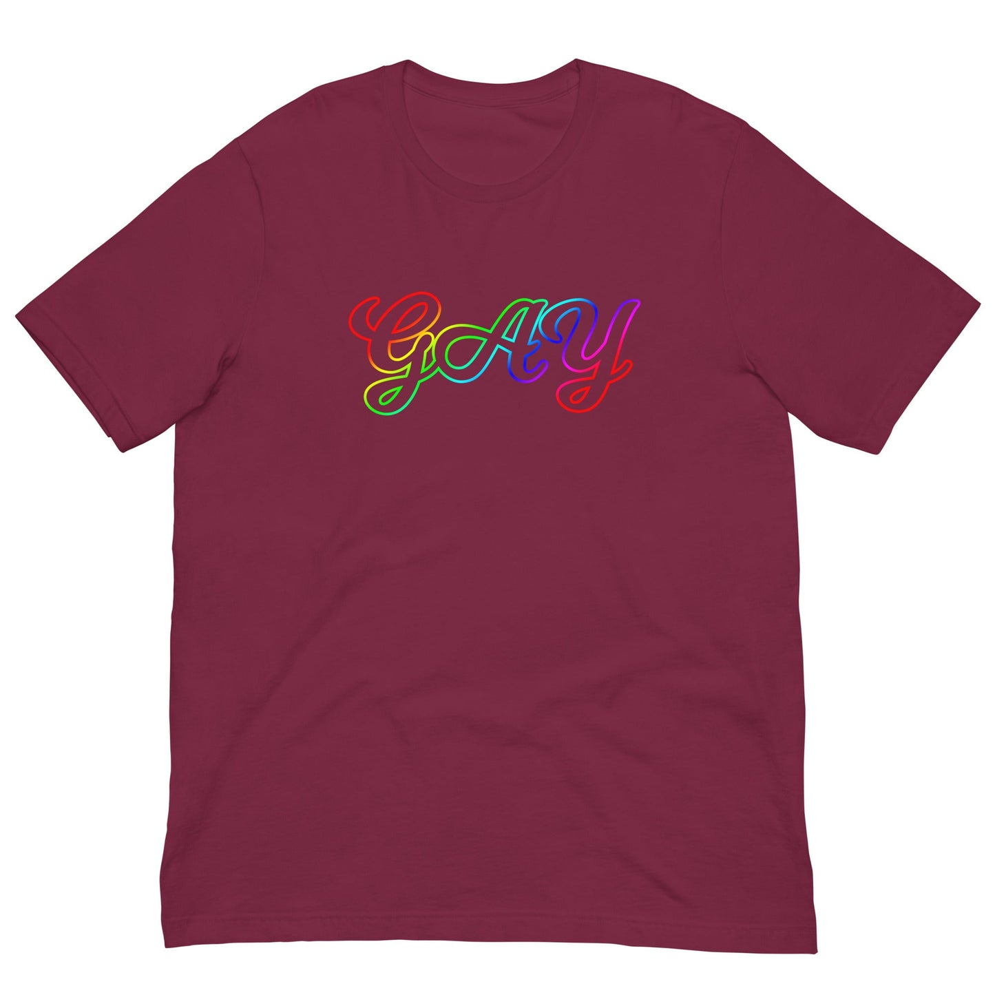 Gay LGBT Pride colors T-shirt Maroon / XS