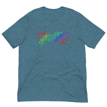 Gay LGBT Pride colors T-shirt Heather Deep Teal / S