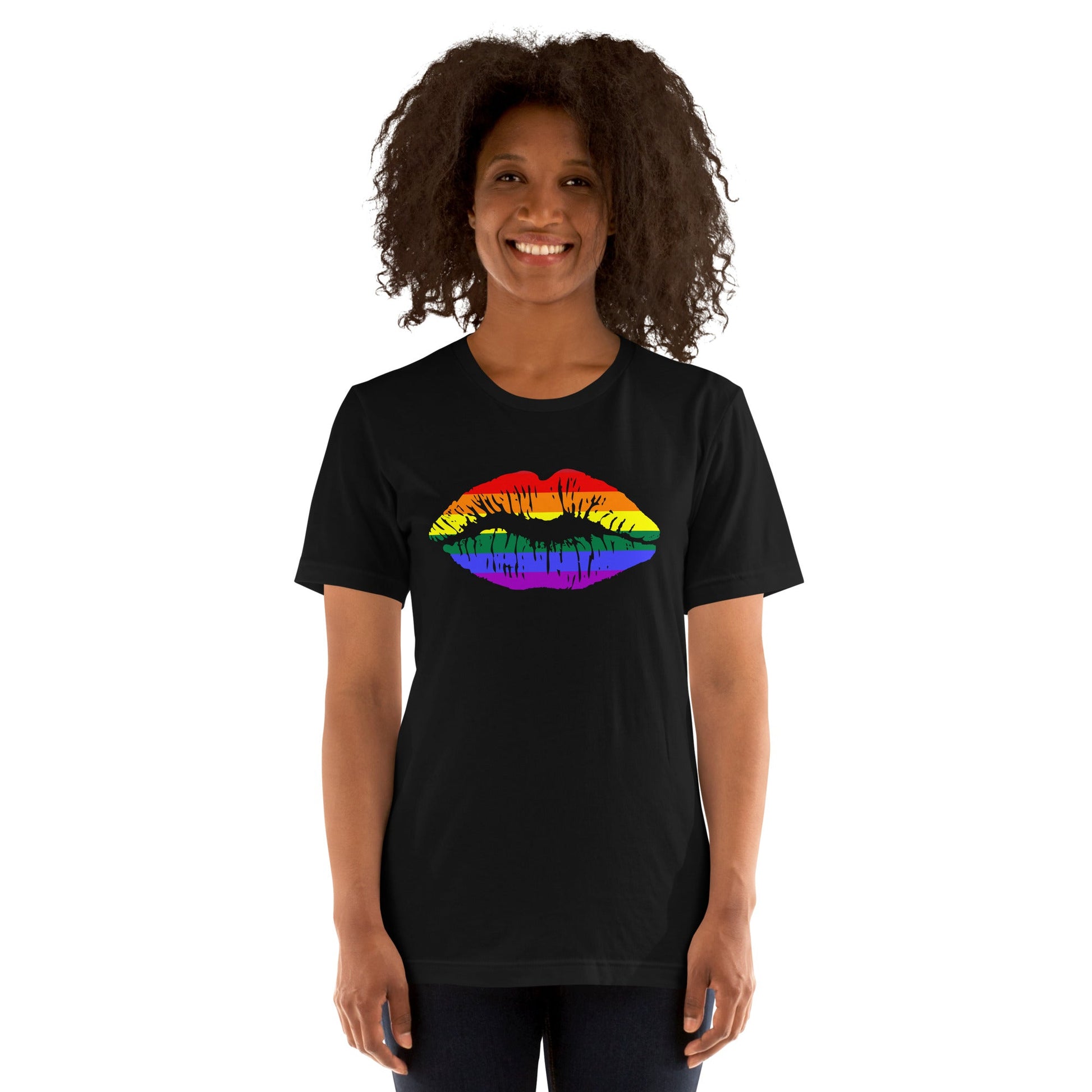 Gay Pride Rainbow Flag Lips T-shirt