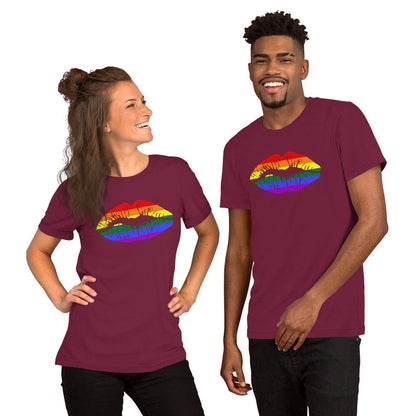 Gay Pride Rainbow Flag Lips T-shirt