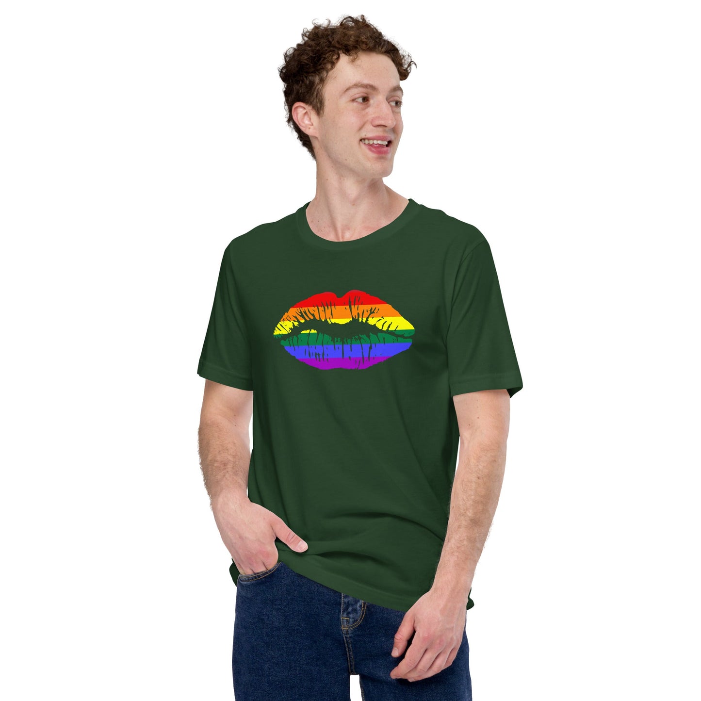 Gay Pride Rainbow Flag Lips T-shirt