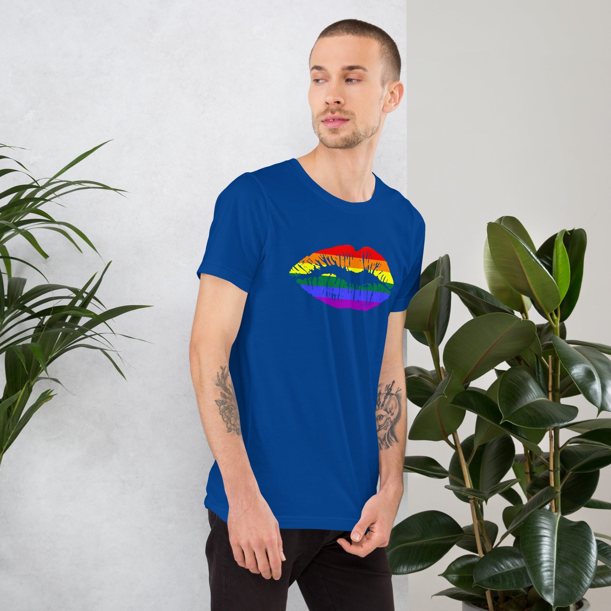 Gay Pride Rainbow Flag Lips T-shirt