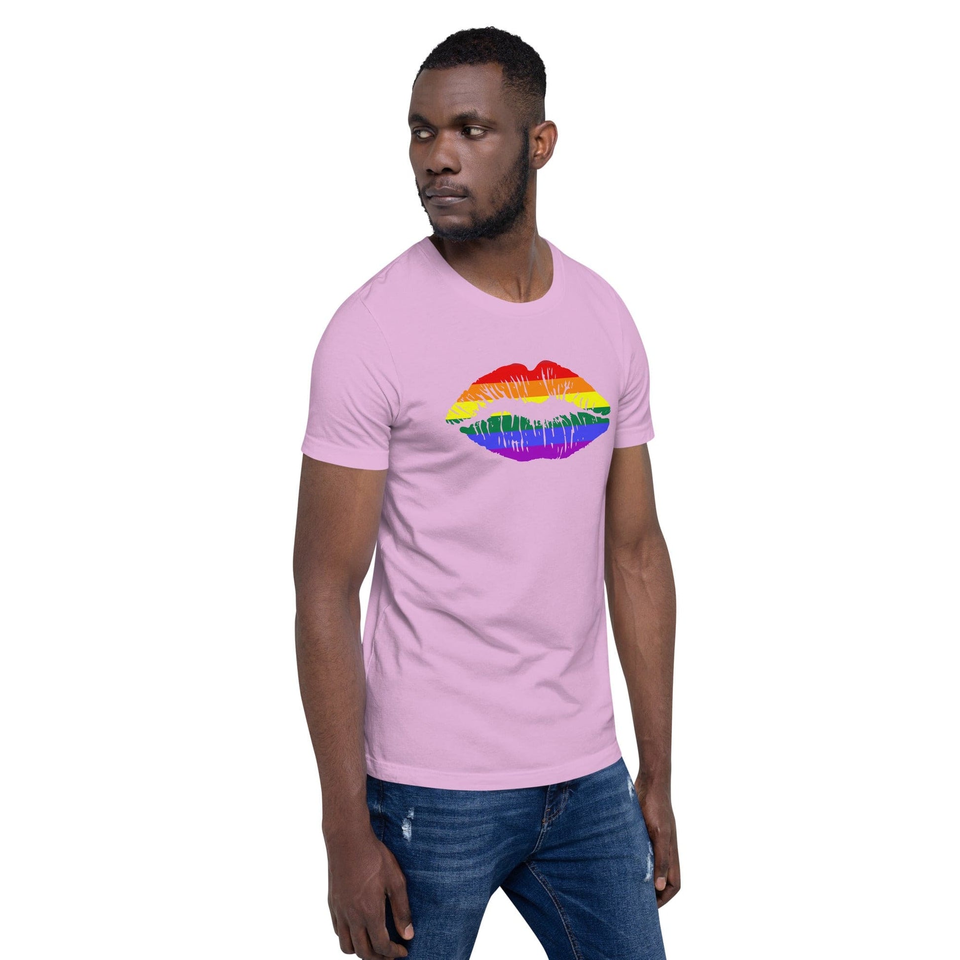 Gay Pride Rainbow Flag Lips T-shirt