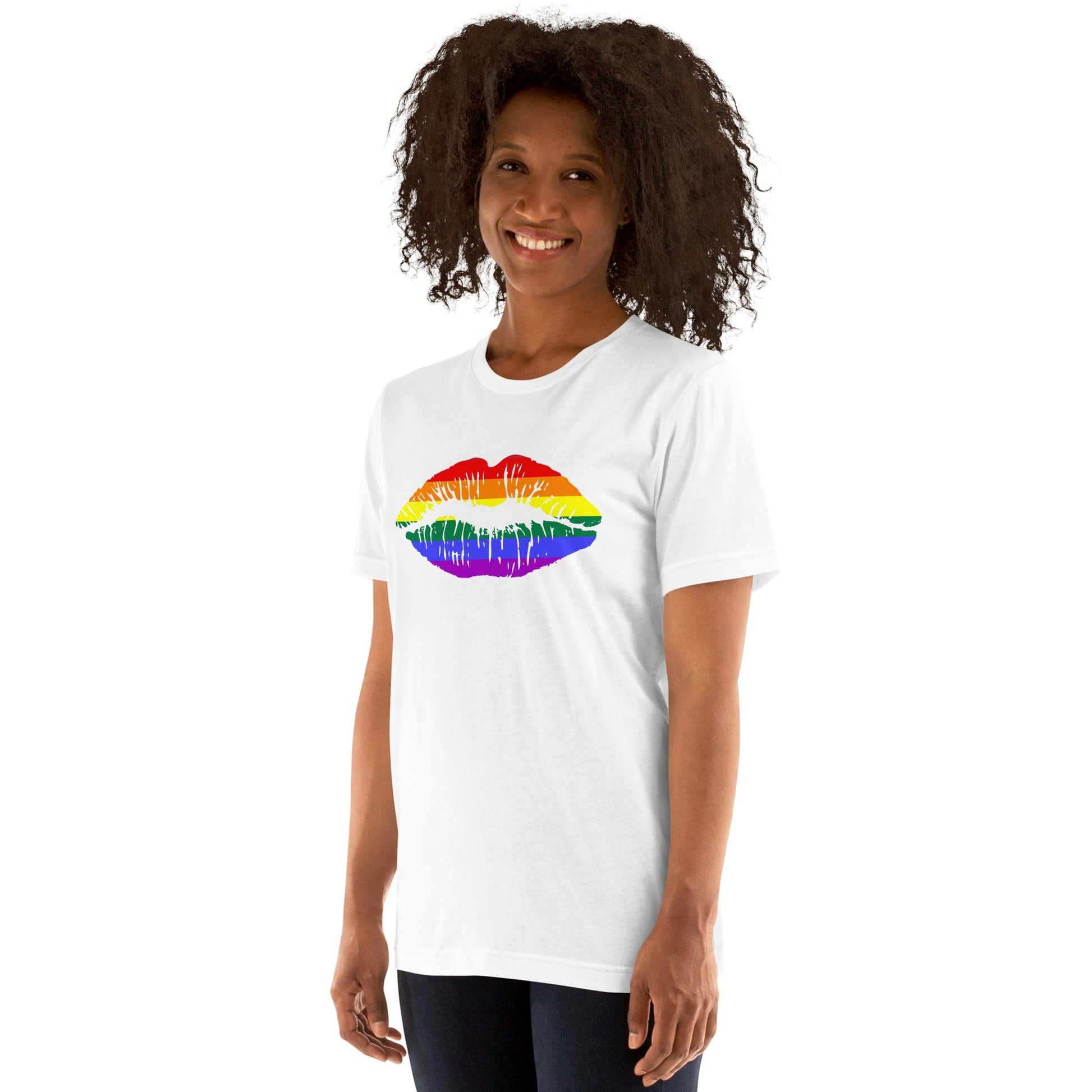 Gay Pride Rainbow Flag Lips T-shirt