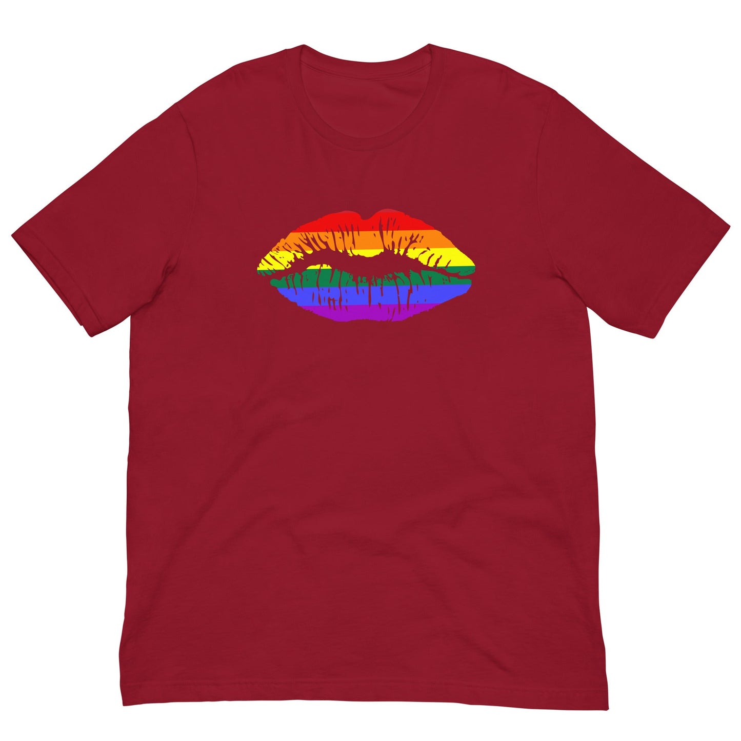 Gay Pride Rainbow Flag Lips T-shirt Cardinal / XS