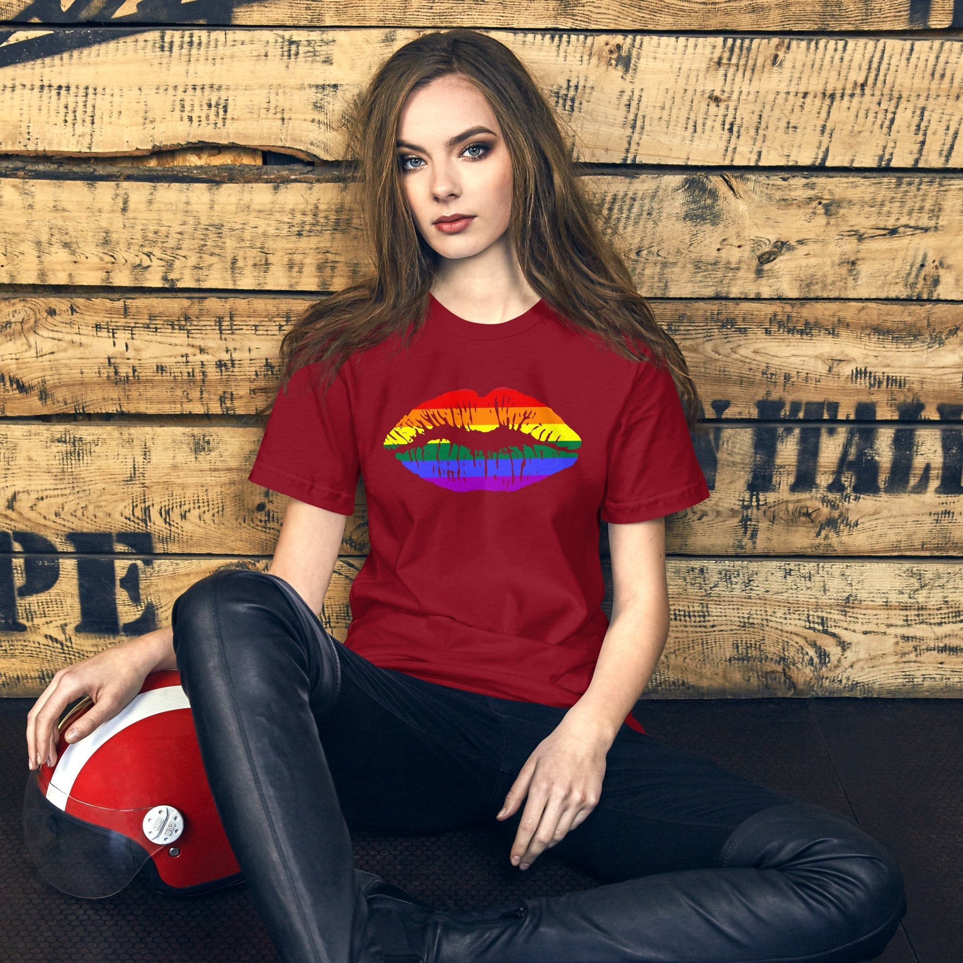 Gay Pride Rainbow Flag Lips T-shirt