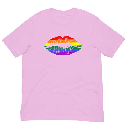 Gay Pride Rainbow Flag Lips T-shirt Lilac / S