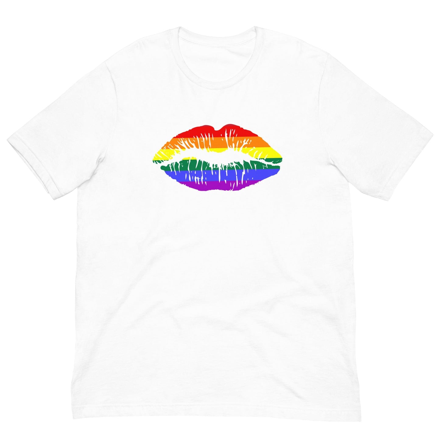 Gay Pride Rainbow Flag Lips T-shirt White / XS