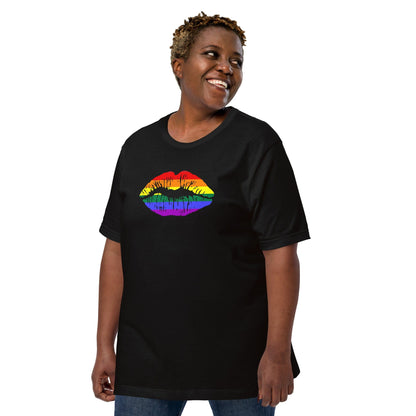 Gay Pride Rainbow Flag Lips T-shirt