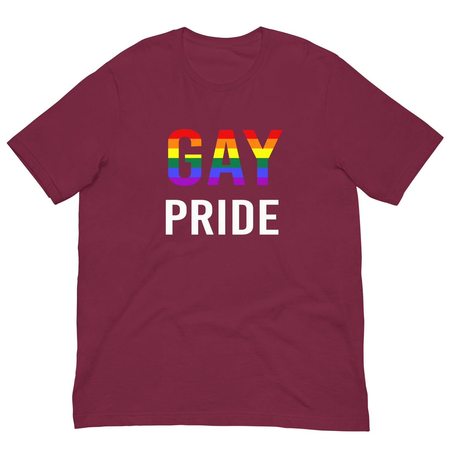 Gay Pride Rainbow Flag T-shirt Maroon / XS