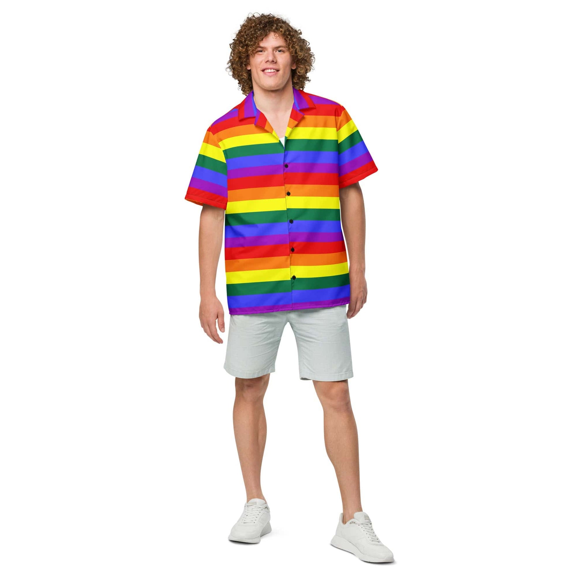 Gay Pride Rainbow Flag Unisex button Shirt