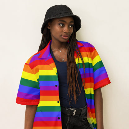 Gay Pride Rainbow Flag Unisex button Shirt