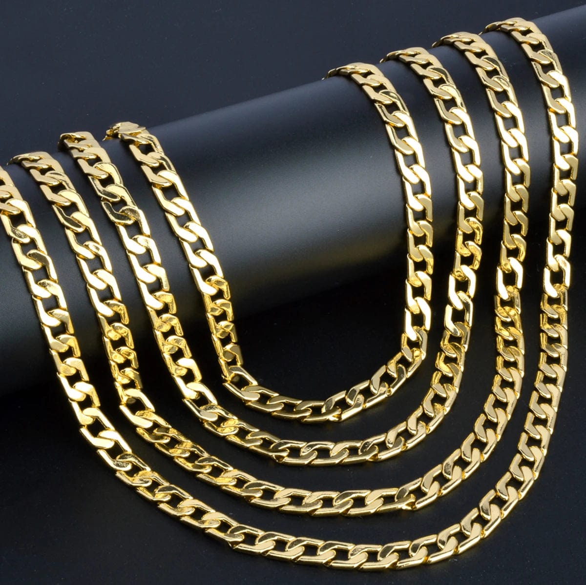 Gold Plated Cuban Chain Long Necklace