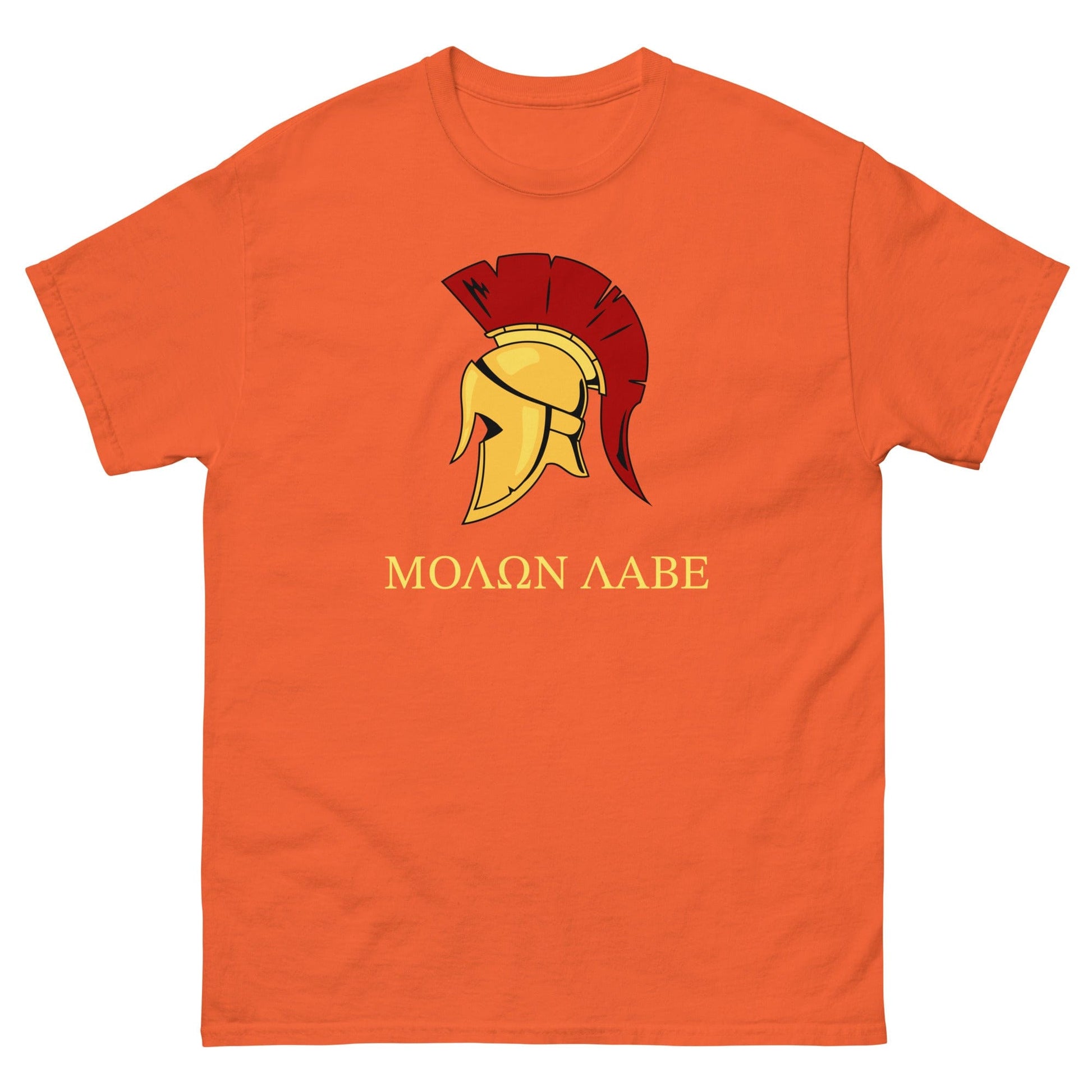 Gold Spartan Helmet T-shirt Orange / S