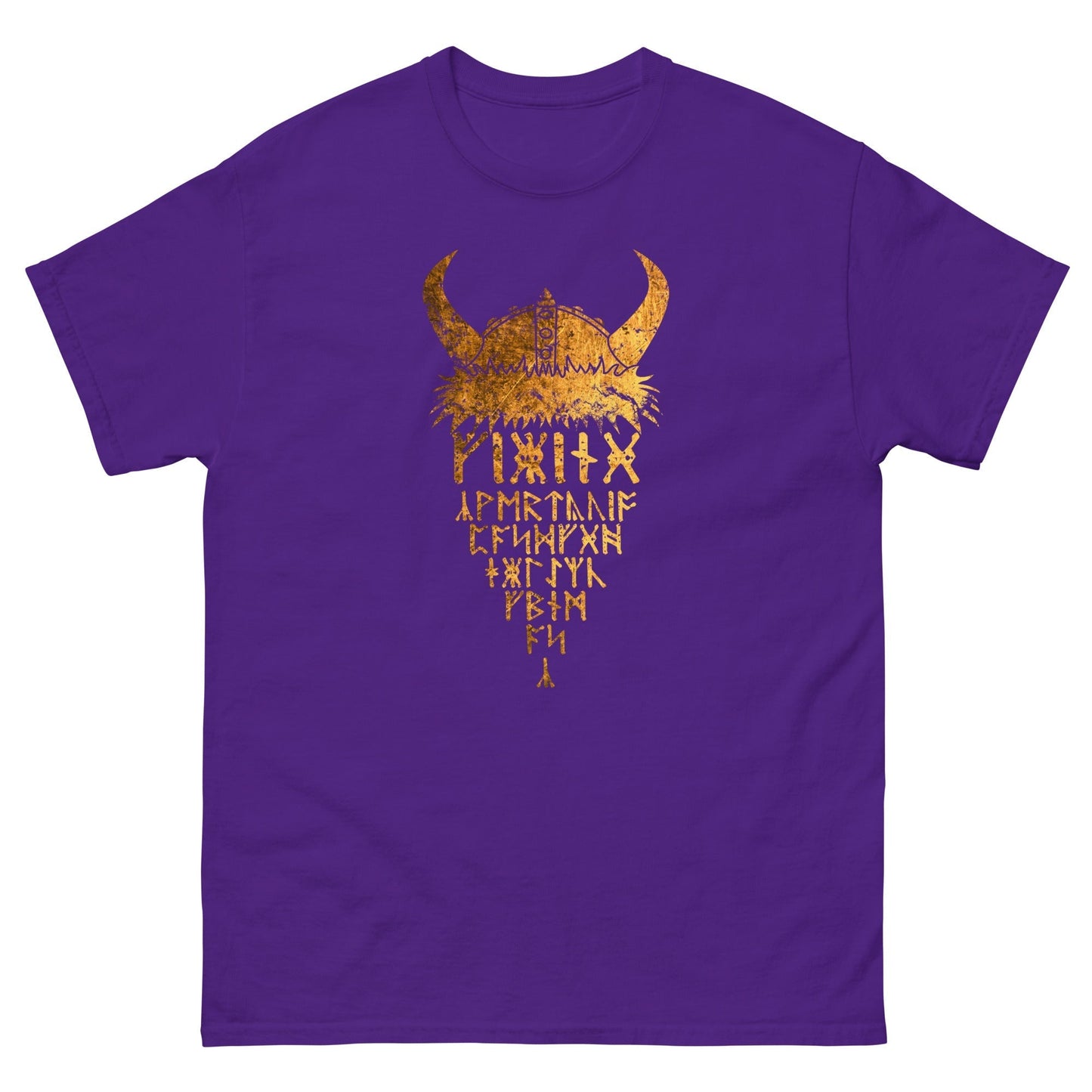 Scar Design Purple / S Gold Viking Helmet T-shirt