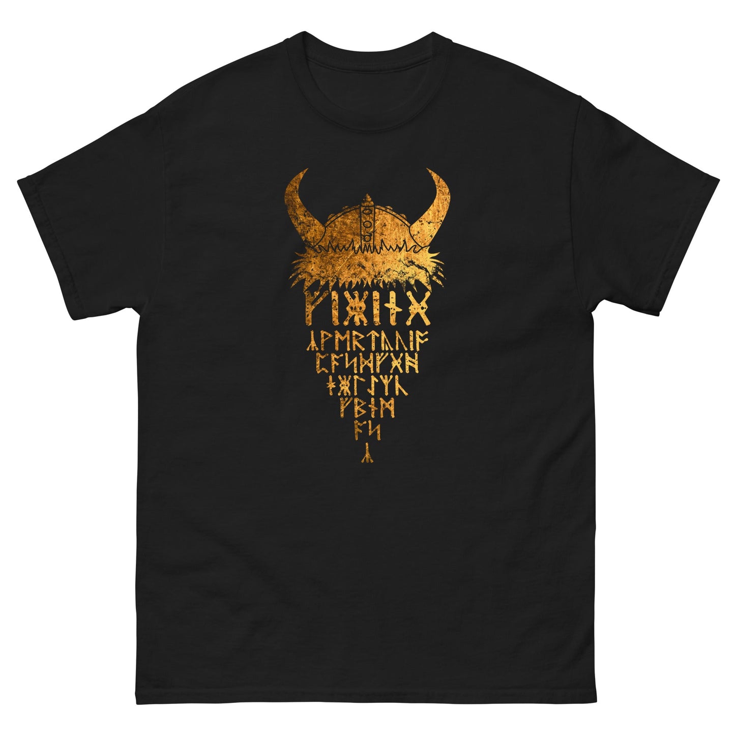 Scar Design T shirt Black / S Gold Viking Helmet T-shirt