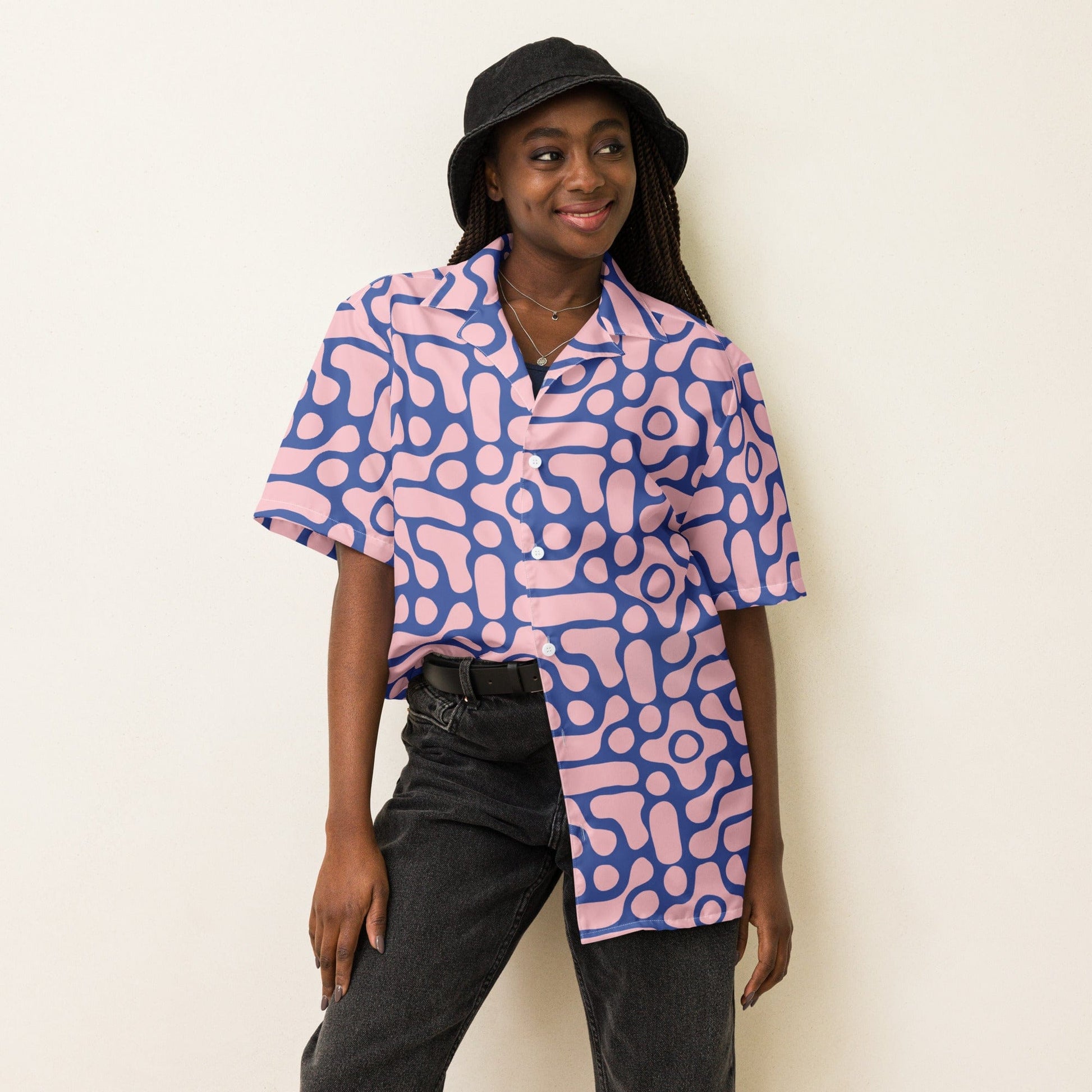 Groovy Pink Unisex button shirt