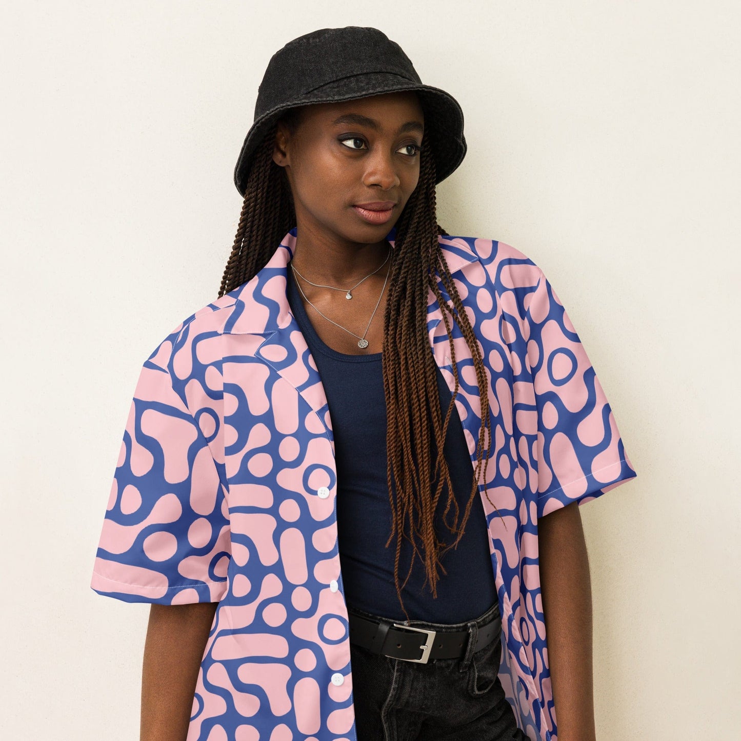 Groovy Pink Unisex button shirt