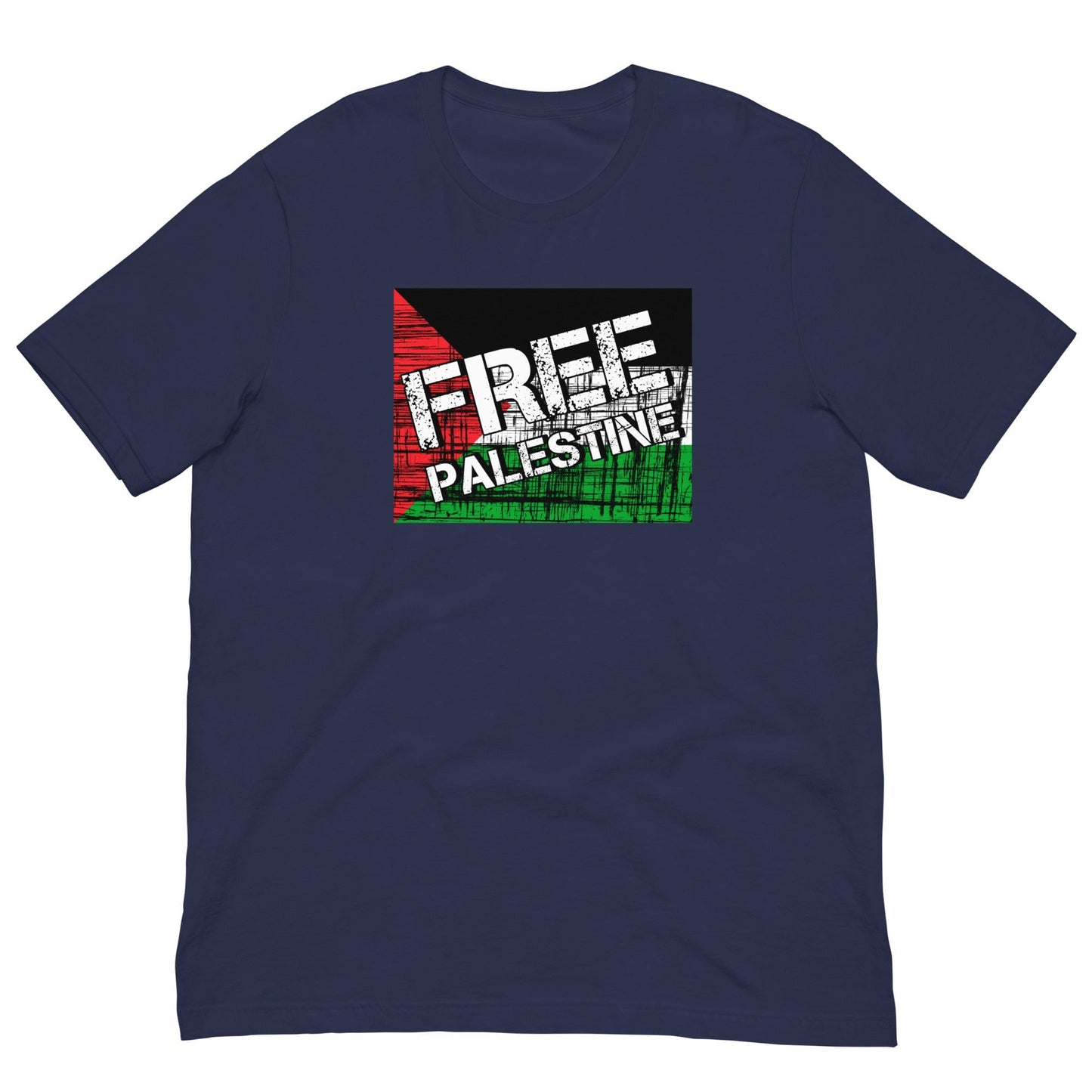 Grunge Palestinian Flag T-shirt Navy / XS