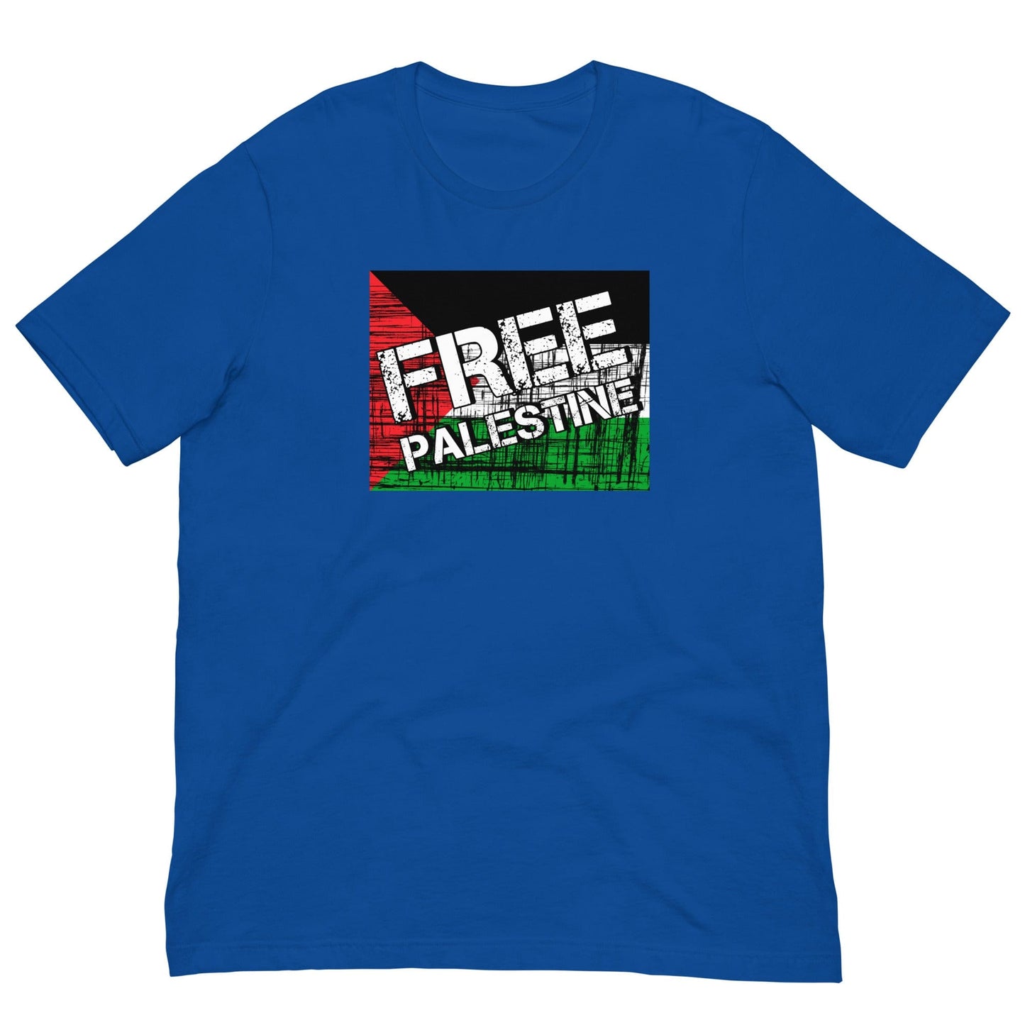 Grunge Palestinian Flag T-shirt True Royal / S