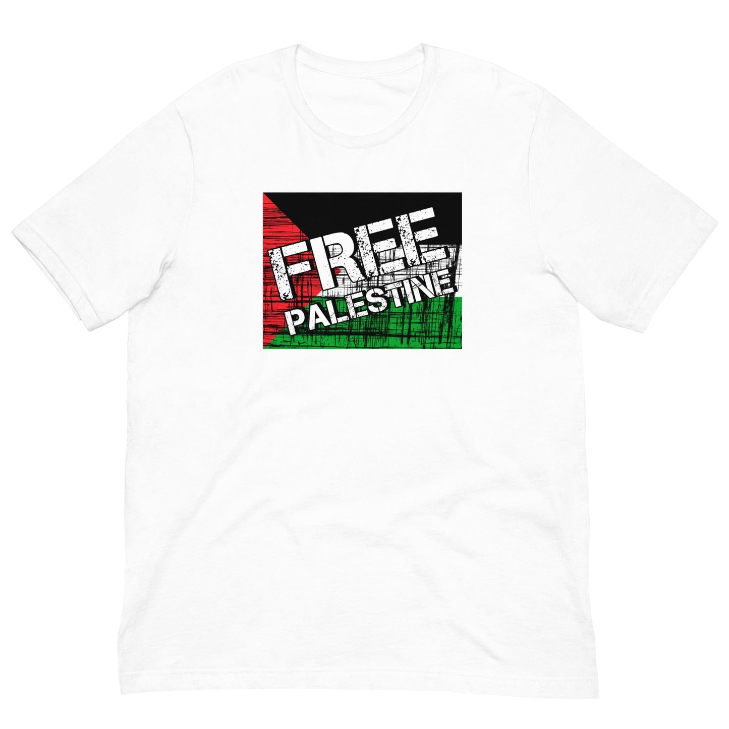 Grunge Palestinian Flag T-shirt White / XS