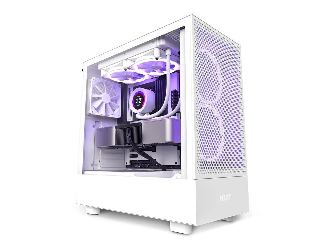 H5 Flow - All White CC-H51FW-01 White SGCC Steel, Tempered Glass ATX, Micro-Atx, Mini-Itx Computer Cases