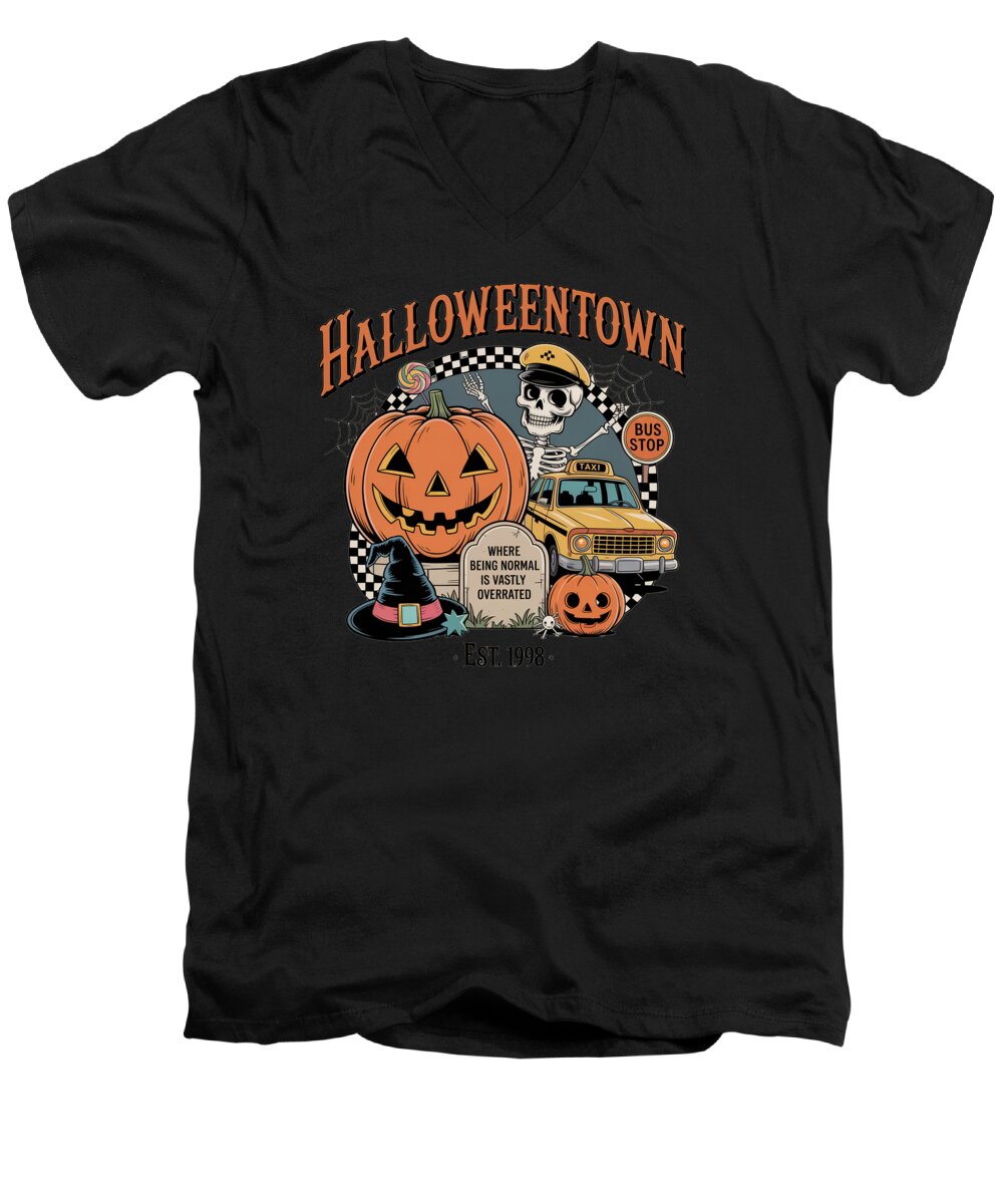 Halloween Town Taxi Stop - Men's V-Neck T-Shirt