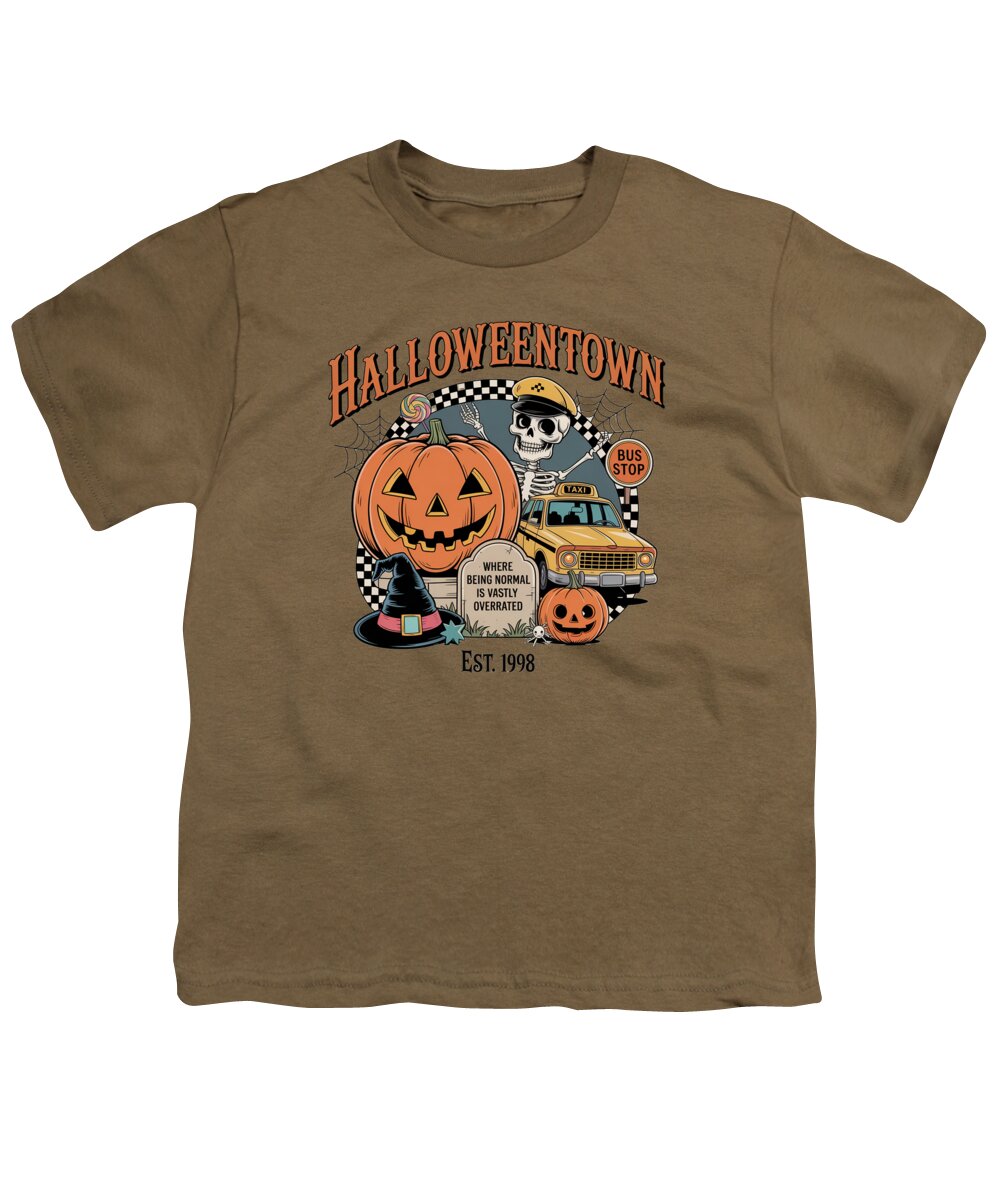 Halloween Town Taxi Stop - Youth T-Shirt