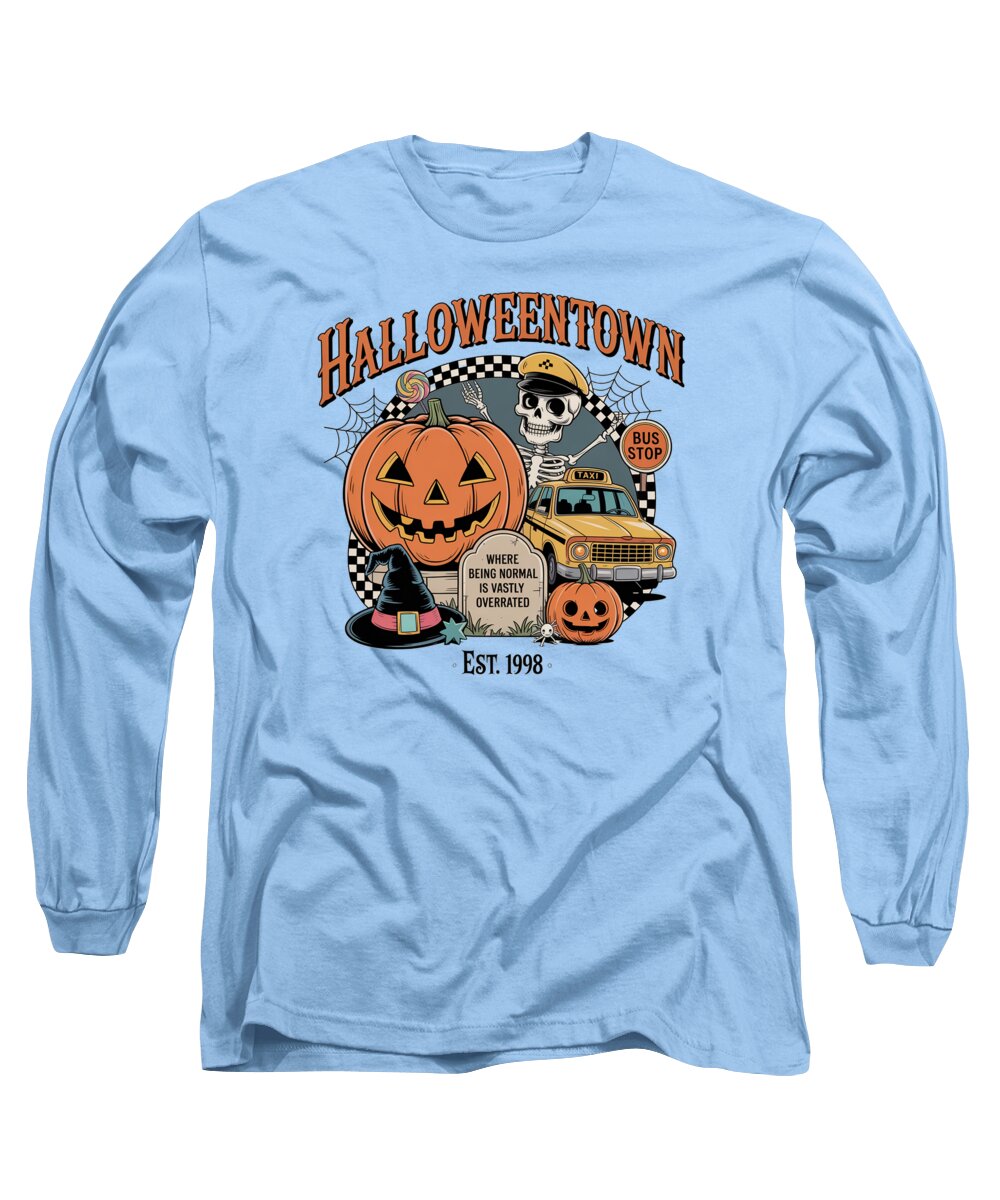 Halloween Town Taxi Stop - Long Sleeve T-Shirt