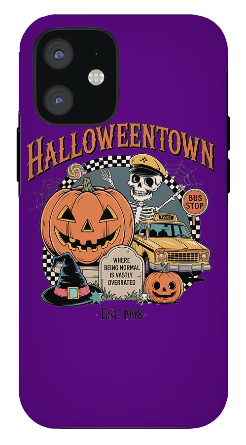 Halloween Town Taxi Stop - Phone Case