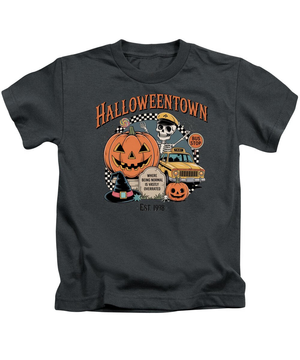 Halloween Town Taxi Stop - Kids T-Shirt